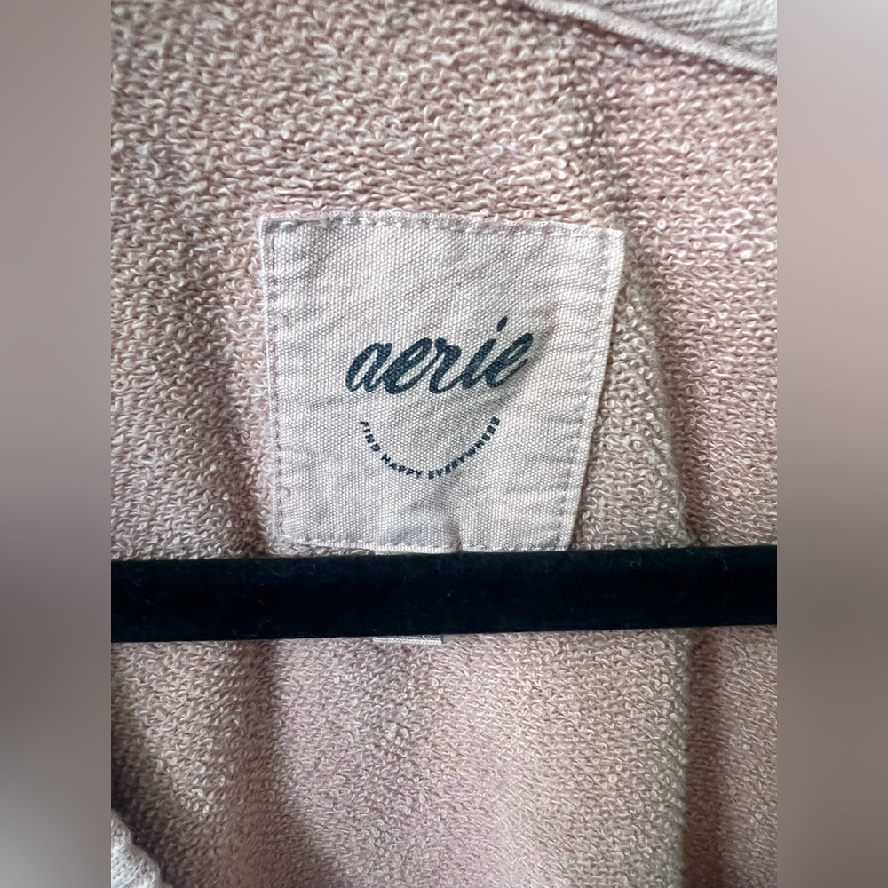Aerie Women's V-Neck Sweatershirt - Peach Size Medium - Picture 2 of 6